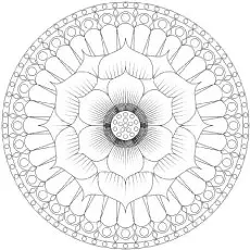 Free Printable Beautiful Lotus Petal Design Abstract Coloring Sheet_image