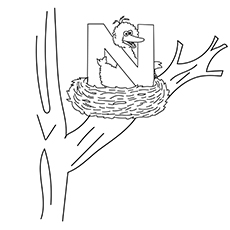 Big Bird Nest Coloring Page