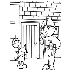 bob with pilchard coloring page