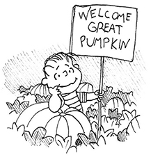 The Charlie brown and his Pumpkin patch coloring page