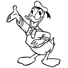 The Cheery donald duck coloring page