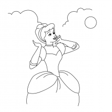 The Cinderella Says Thanks coloring page