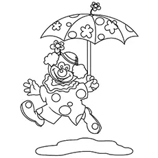 The Clown with an Umbrella coloring page