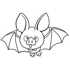 Cute Bat Printable Coloring Pages