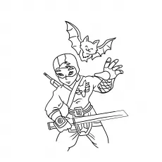 Coloring page Of Ninja Boy With Funky Costume_image