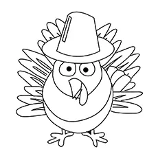 The cute turkey, Thanksgiving turkey coloring page