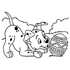 Dalmatian Celebration Easter coloring page