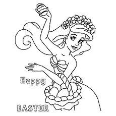 Coloring page of Easter Ariel