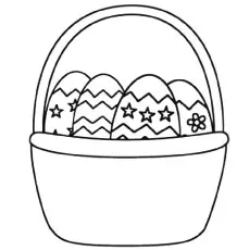 Eggs in Easter Basket coloring page