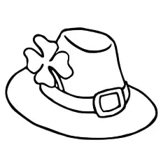 Fancy Hat with a Four Leaf Clover Coloring Page
