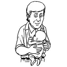 Father with the Baby Coloring Pages