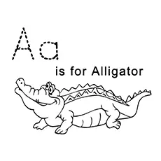 A Is For Alligator coloring page_image