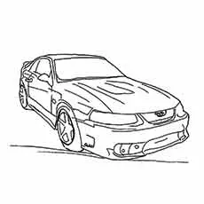 The ford mustang muscle car coloring page
