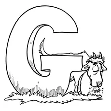 G for goat coloring page