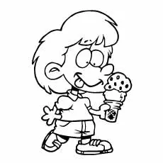 The-happy-girl walking-with-ice-cream