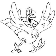 Happy turkey, Thanksgiving turkey coloring page