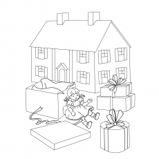 The House With Gifts Coloring Pages
