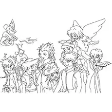 The kingdom Hearts characters coloring page