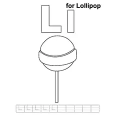 L For Lollipop coloring page