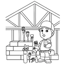 Handy manny fixes the clock coloring page