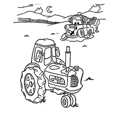 Coloring page of the mater Colorful cars