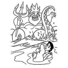 Coloring Page of Mermaid Wrathful Ursula