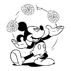 Mickey the Juggler Easter coloring pages