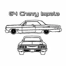 The muscle chevy impala car coloring page