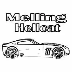 The muscle melling hellcat car coloring page