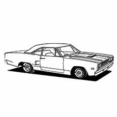 The muscle roadrunner hemi car coloring page