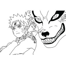 The naruto and the nine tailed fox coloring page