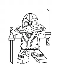 Ninja In Spectacular Costume coloring page