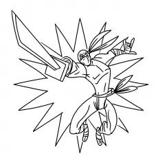 Ninja Jumping From The Top coloring page_image