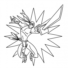 Challenging Pose Of Ninja Warrior coloring page
