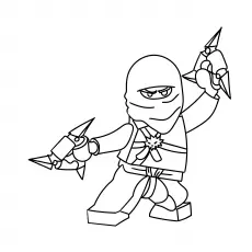 Ninja Warrior With Meal Triangular Blades coloring page