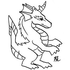 The one horned dragon coloring page