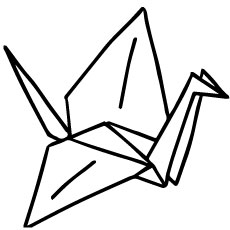 Printable Paper Crane Sign Coloring Pages