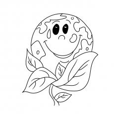 Plant Tree Earth Coloring Page