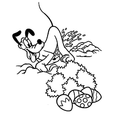 Pluto Digging to Hide Disney Easter Eggs Coloring page