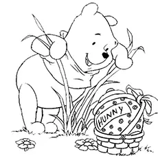 Pooh Looking for Honey on Disney Easter Coloring page