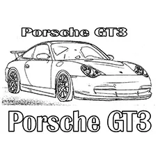 Porsche GT3 Sports Car Coloring Page