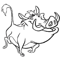 Coloring Pages of Pumba is Supporting Character in The Lion King