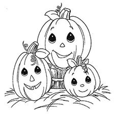 The pumpkin family coloring page