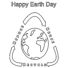 Earth Coloring Pages for Recycle