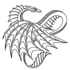 The resting dragon coloring page