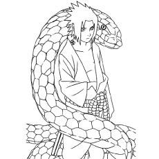 Sasuke Uchiha, a ninja from Naruto coloring page printable game