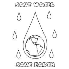 Save Water - Coloring Page for Kids - Free Printable Picture