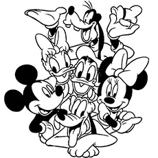 The sensational six Donald Duck Coloring Page