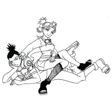 Naruto shikamaru and temari coloring page_image