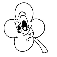 The smiling four leaf clover coloring pages